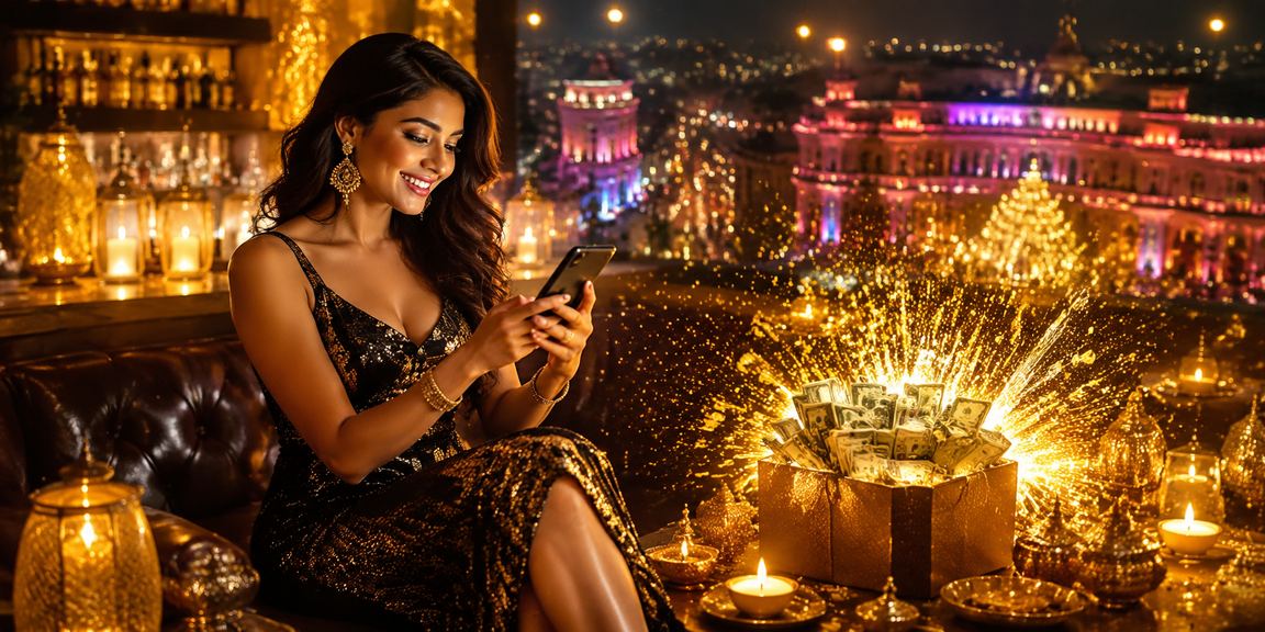 Responsible gaming awareness in Delhi with festive lights