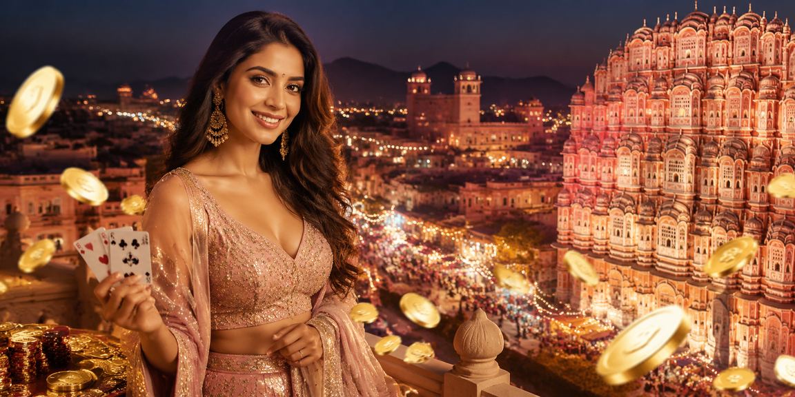 Teen Patti players around Hawa Mahal in Jaipur